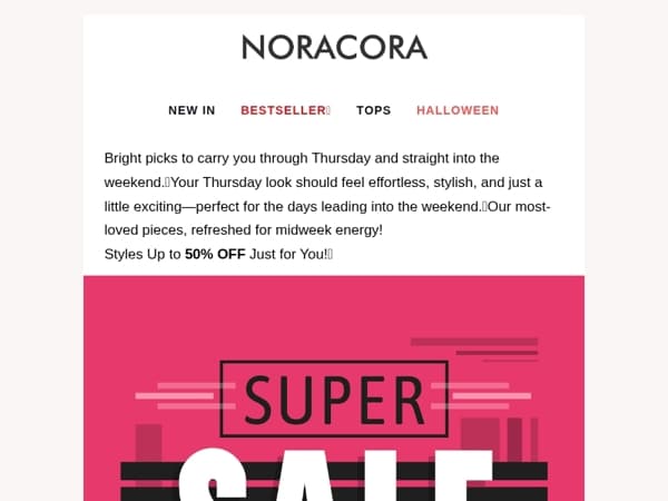 ✨ Thursday Spark – Your Almost-Friday Style Fix, Up to 50% OFF!🎊