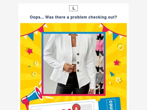 Oops... Was there a problem checking out?
