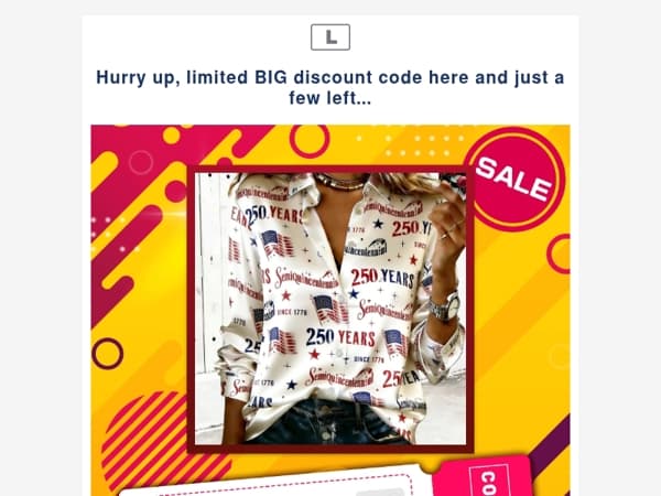 Hurry up, limited BIG discount code here and just a few left...