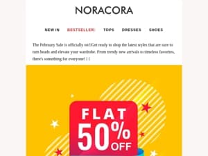 🔥The February Sale is on! Latest styles worth your while!🥰Enjoy up to 50% off!