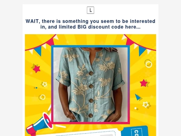 WAIT, there is something you seem to be interested in, and limited BIG discount code here...