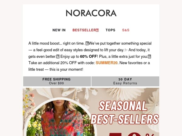 😉A Gentle Pick-Me-Up Awaits — Save Up to 60% Today! ✨