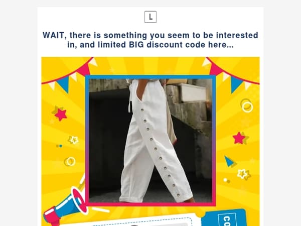 WAIT, there is something you seem to be interested in, and limited BIG discount code here...