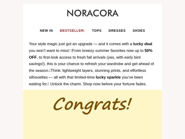 🌟 Secret Style Powers Activated – Unlock Your Lucky Deal Now! 🪄Up to 50% OFF! 