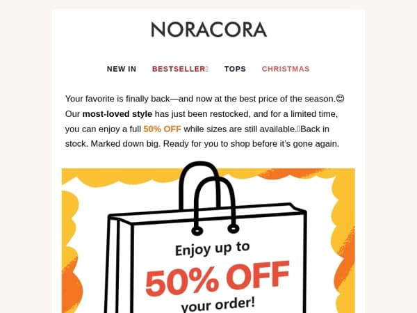 👑Good News! Your Most-Loved Style Is Back in Stock — Now 50% OFF!✨