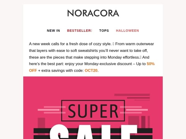 🌟 New Week, New Style Essentials – Monday Deals Inside! 💫Up to 50% OFF!