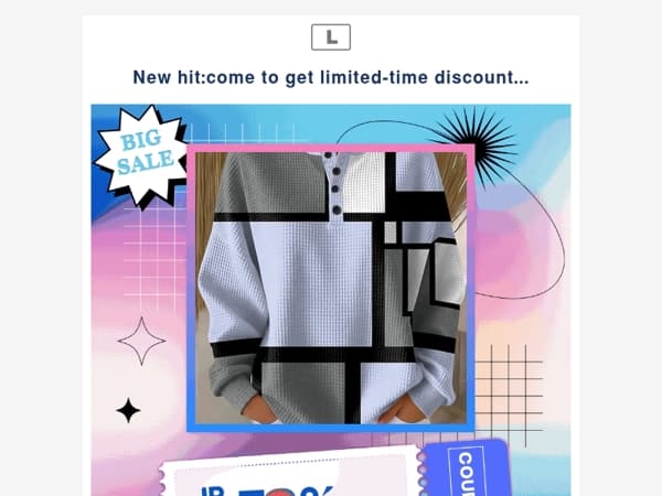 New hit:come to get limited-time discount...