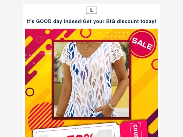 It's GOOD day indeed!Get your BIG discount today!