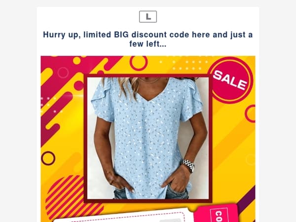 Hurry up, limited BIG discount code here and just a few left...