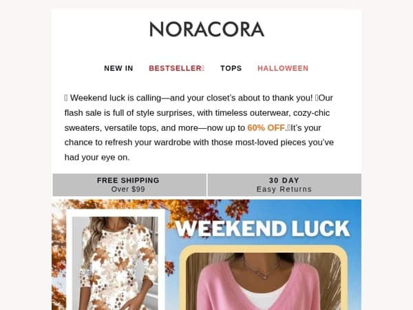 🎉Weekend Luck is On Your Side! Flash Sale Surprises Up to 60% OFF! ✨