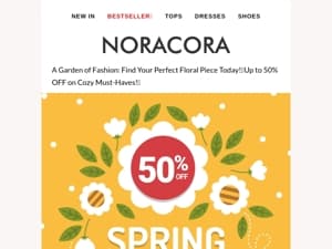 🌸Embrace the Beauty of Spring with Stunning Floral Styles!💐Enjoy up to 50% off!