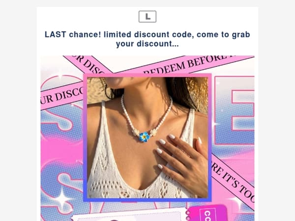 LAST chance! limited discount code, come to grab your discount...