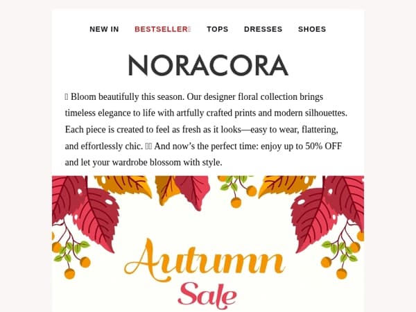 🌼 Bloom in Style – Effortless Florals, Up to 50% OFF! 💕