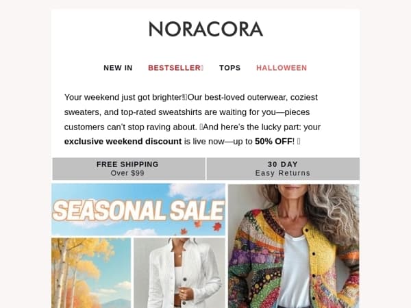 🪄 Weekend Spark – Comfort, Style & A Dash of Luck, Up to 50% OFF! ✨