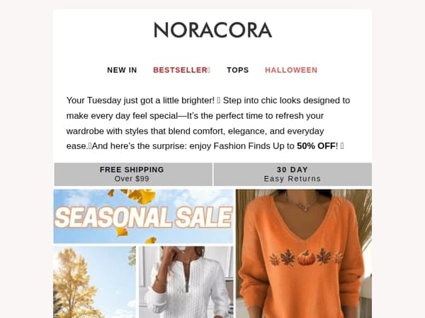 🎁 Tuesday Perk: Chic Looks + A Little Surprise Inside!💫Fashion Finds Up to 50% OFF!