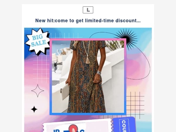 New hit:come to get limited-time discount...