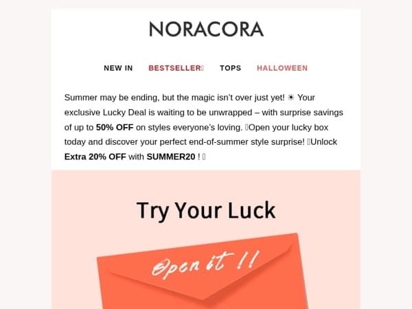 ✨ Last Call for Summer Magic – Unlock Your Lucky Deal Up to 50% OFF! 🎁