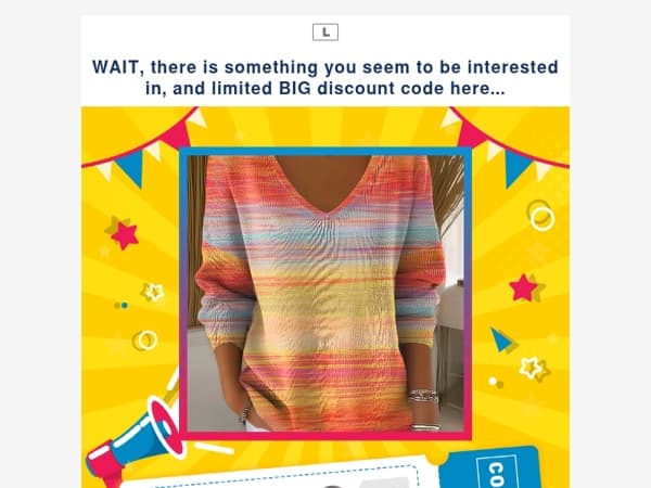 WAIT, there is something you seem to be interested in, and limited BIG discount code here...