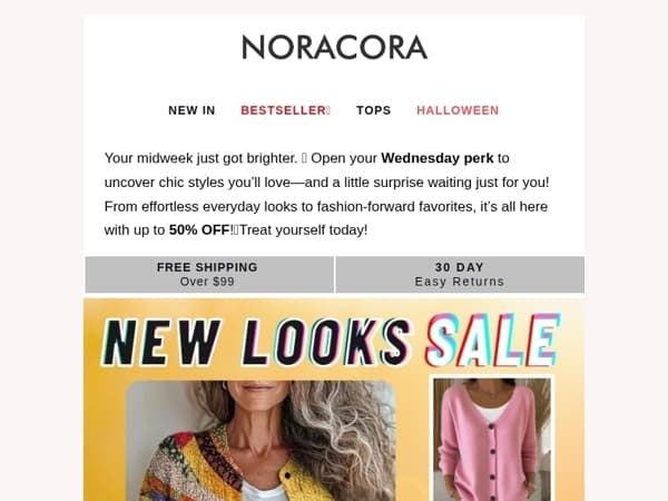 🎁 Wednesday Perk: Chic Looks + A Little Surprise Inside!💫Fashion Finds Up to 50% OFF!