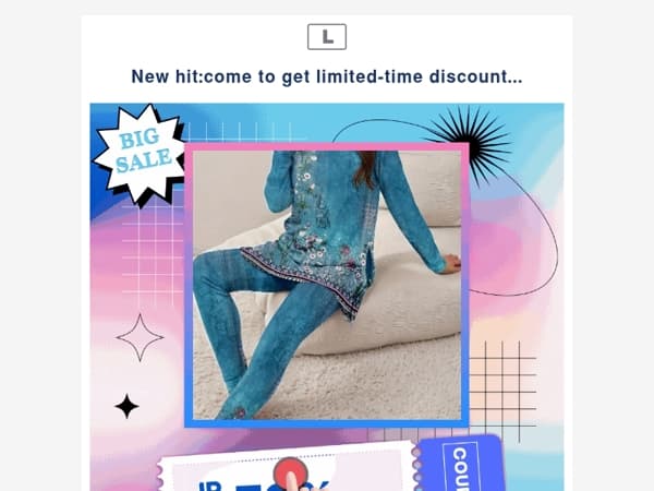 New hit:come to get limited-time discount...