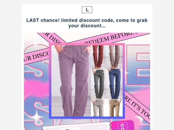 LAST chance! limited discount code, come to grab your discount...