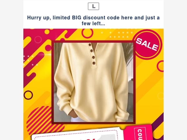Hurry up, limited BIG discount code here and just a few left...