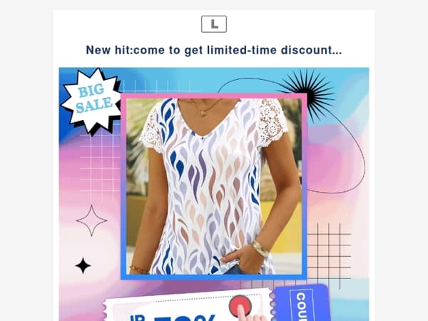 New hit:come to get limited-time discount...