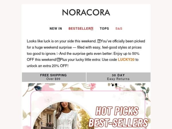 You've Been Picked for a Huge Weekend Surprise 💌Up To 50% Off!✨