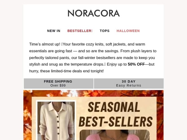 ⏰ Last Call! Final Hours to Save on This Season's Bestsellers! 🔥