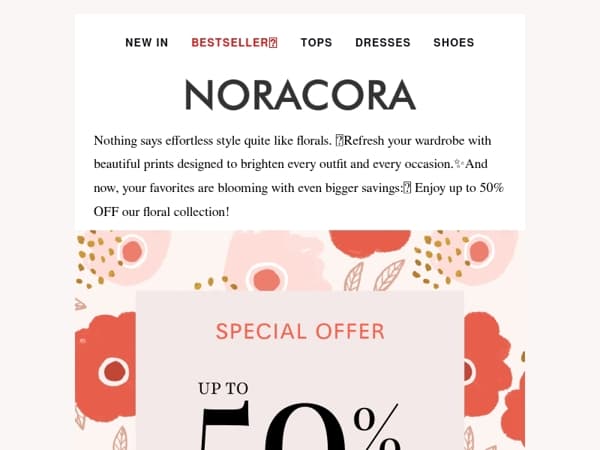🌸 Fresh Florals – Chic Prints You'll Love, Up to 50% OFF! ✨
