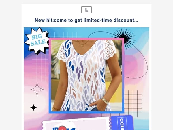 New hit:come to get limited-time discount...