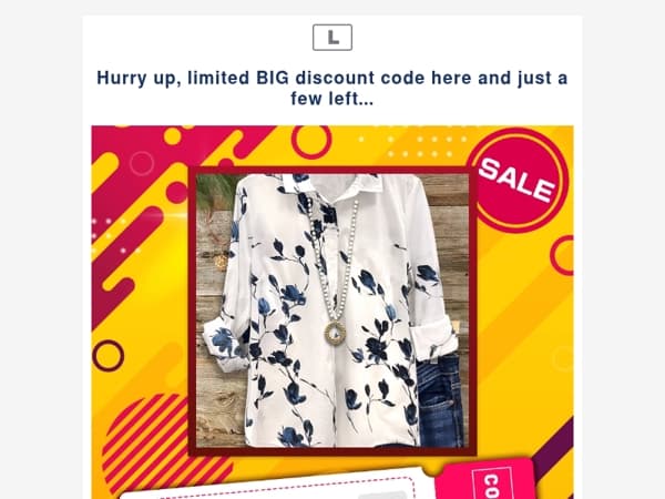 Hurry up, limited BIG discount code here and just a few left...