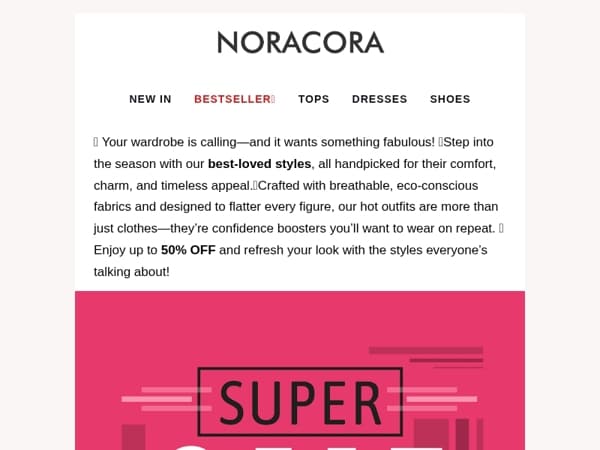 🧡 Answer the Call of Style – Best-Loved Looks Up to 50% OFF Inside! 📣