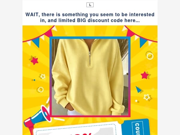 WAIT, there is something you seem to be interested in, and limited BIG discount code here...