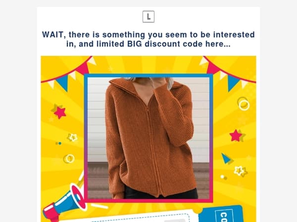 WAIT, there is something you seem to be interested in, and limited BIG discount code here...