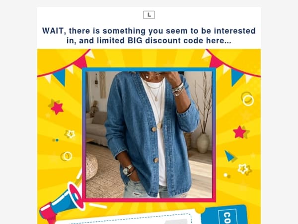 WAIT, there is something you seem to be interested in, and limited BIG discount code here...