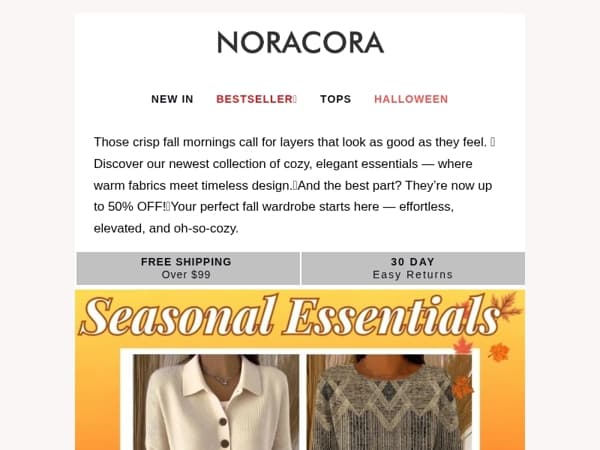 Chilly Fall Mornings? Warmth Meets Elegance ✨Seasonal Essentials – 50% Off!😉