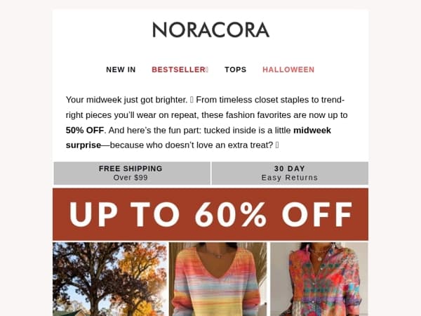 🎉 Midweek Wow: Fashion Favorites Up to 50% OFF + A Surprise! 🌟