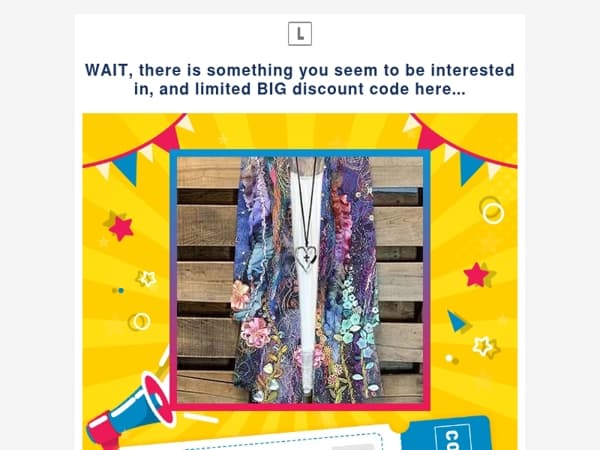 WAIT, there is something you seem to be interested in, and limited BIG discount code here...