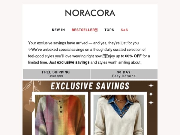 Your Exclusive Savings Are Here — Save Up to 60% OFF ✨