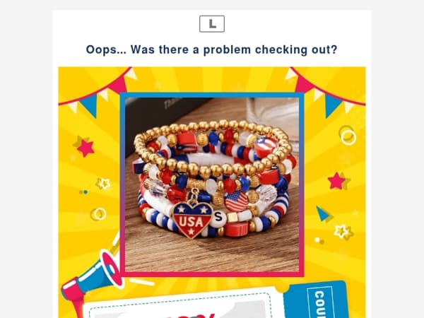 Oops... Was there a problem checking out?