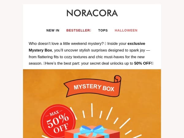 🎁 Shhh… Your Weekend Mystery Box Is Here – Unlock Up to 50% OFF! ✨