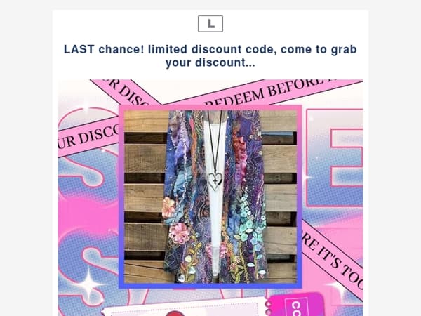 LAST chance! limited discount code, come to grab your discount...
