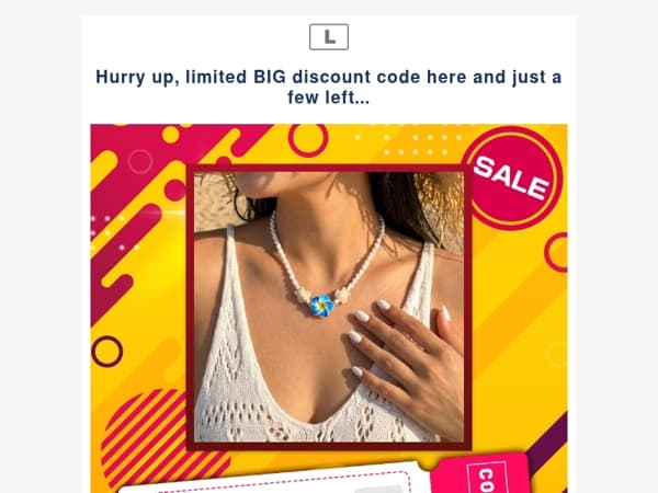 Hurry up, limited BIG discount code here and just a few left...