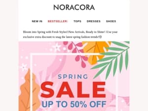 Enlarge your beauty in this Spring!🌼Refresh Your Wardrobe with 50% OFF!😘    