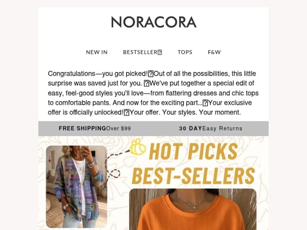 Congrats! You got picked by us!