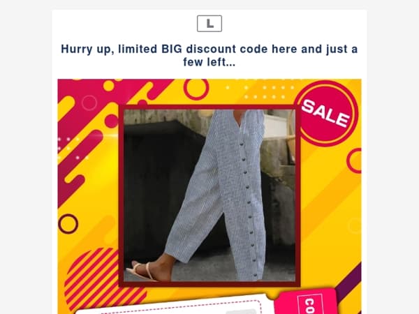 Hurry up, limited BIG discount code here and just a few left...