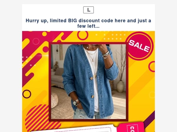 Hurry up, limited BIG discount code here and just a few left...