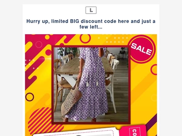 Hurry up, limited BIG discount code here and just a few left...