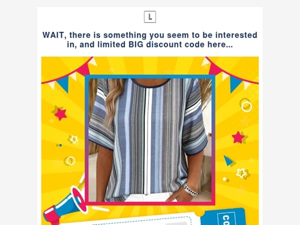 WAIT, there is something you seem to be interested in, and limited BIG discount code here...